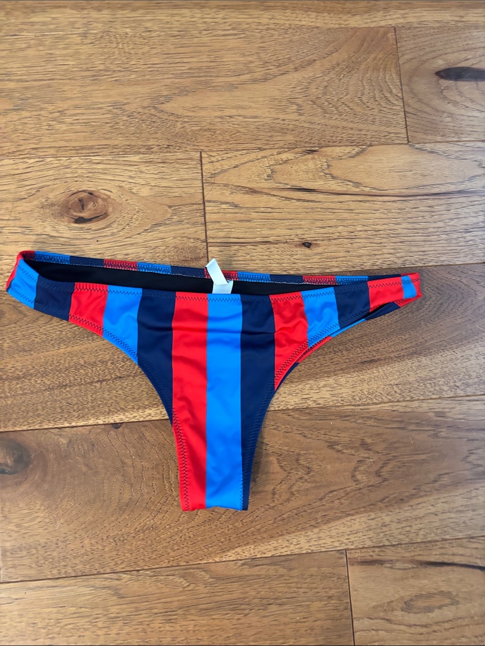 SOLID & STRIPED Red, Blue & Navy Striped Bikini Bottom
